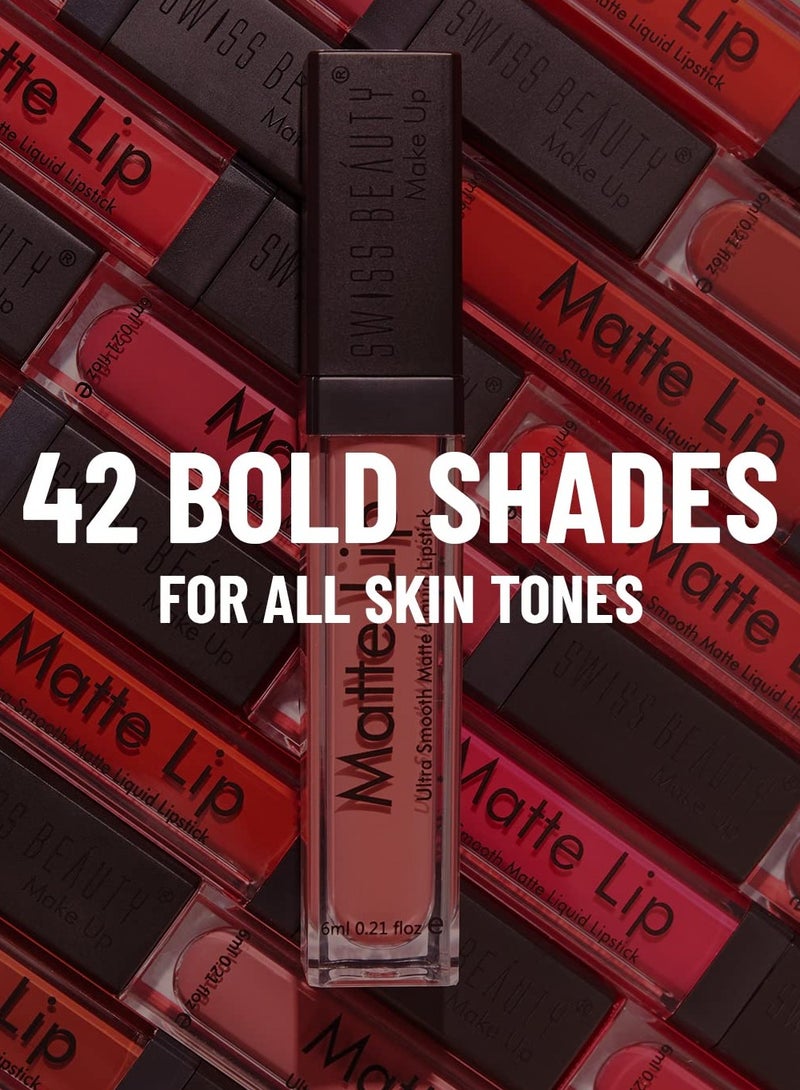 سويس بيوتي أحمر شفاه سائل غير لامع فائق النعومة من سويس بيوتي نبيذ 6 مل - Image 5