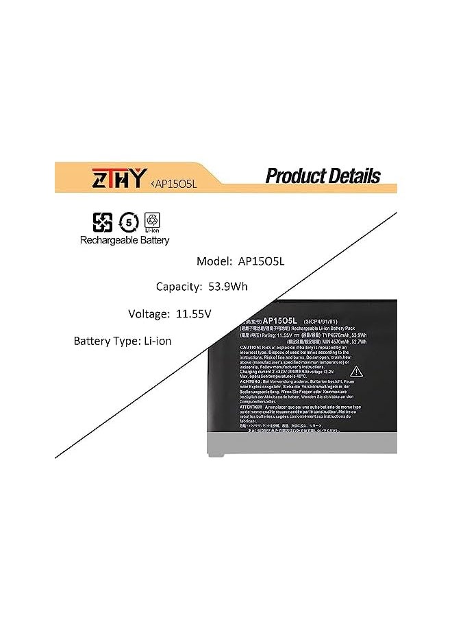 Ap15O5L Laptop Battery Replacement For Acer Aspire S13 S5-371 Chromebook R13 Cb5-312T Swift 1 Sf114-32 Swift 5 Sf514-51 Sf515-51T Predator Triton 700 Pt715-51 Spin 5 Sp513-52N Sp513-52Np