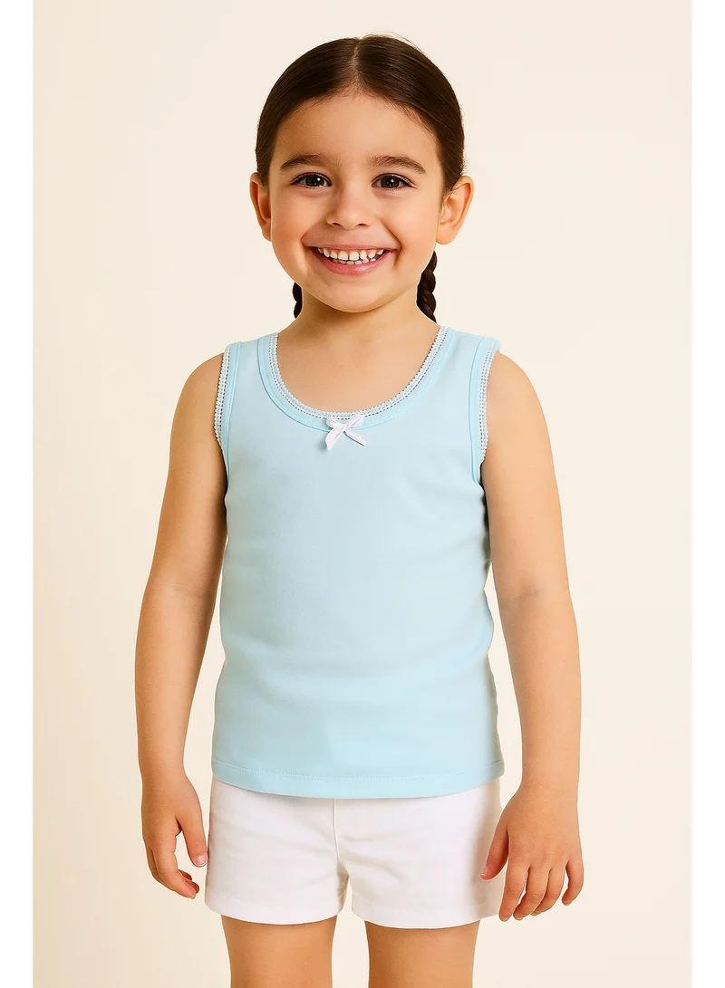 victor and jane 3-Pack Girls' Cotton Vests – Pastel Soft Essentials in Pink, Yellow & Blue