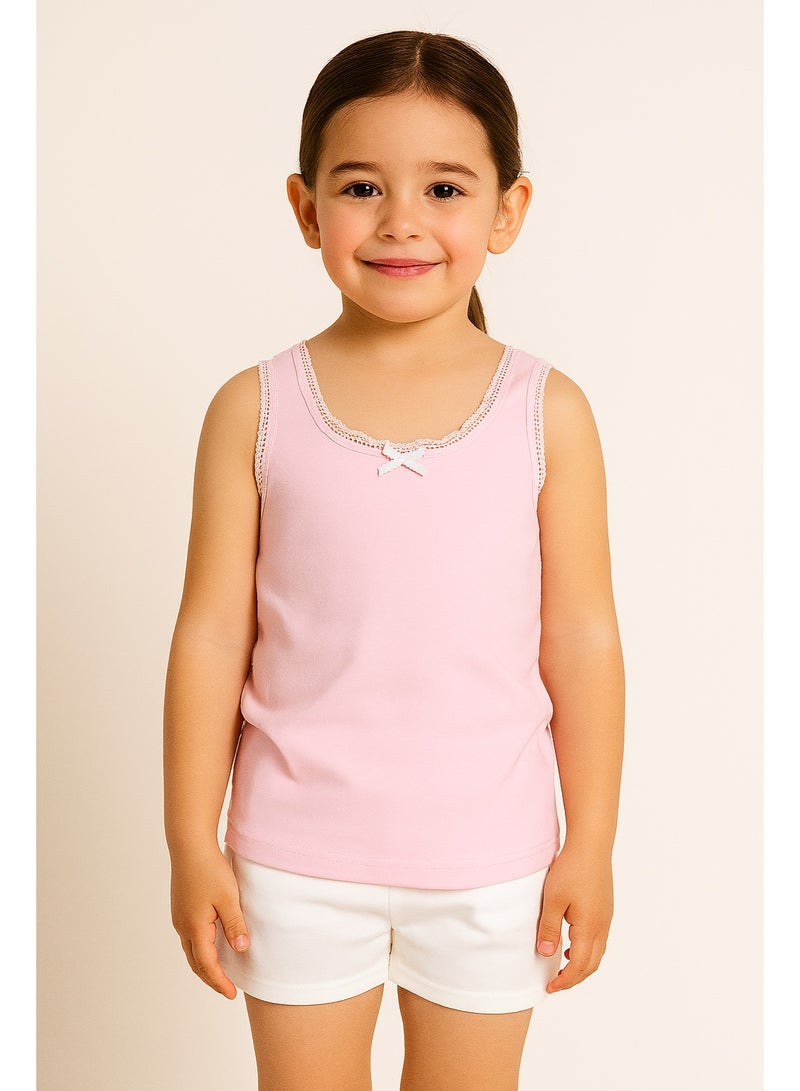 فكتور اند جين 3 قطع فانلات قطنية للبنات - أساسيات ناعمة بألوان الباستيل وردي، أصفر وأزرق - Image 3