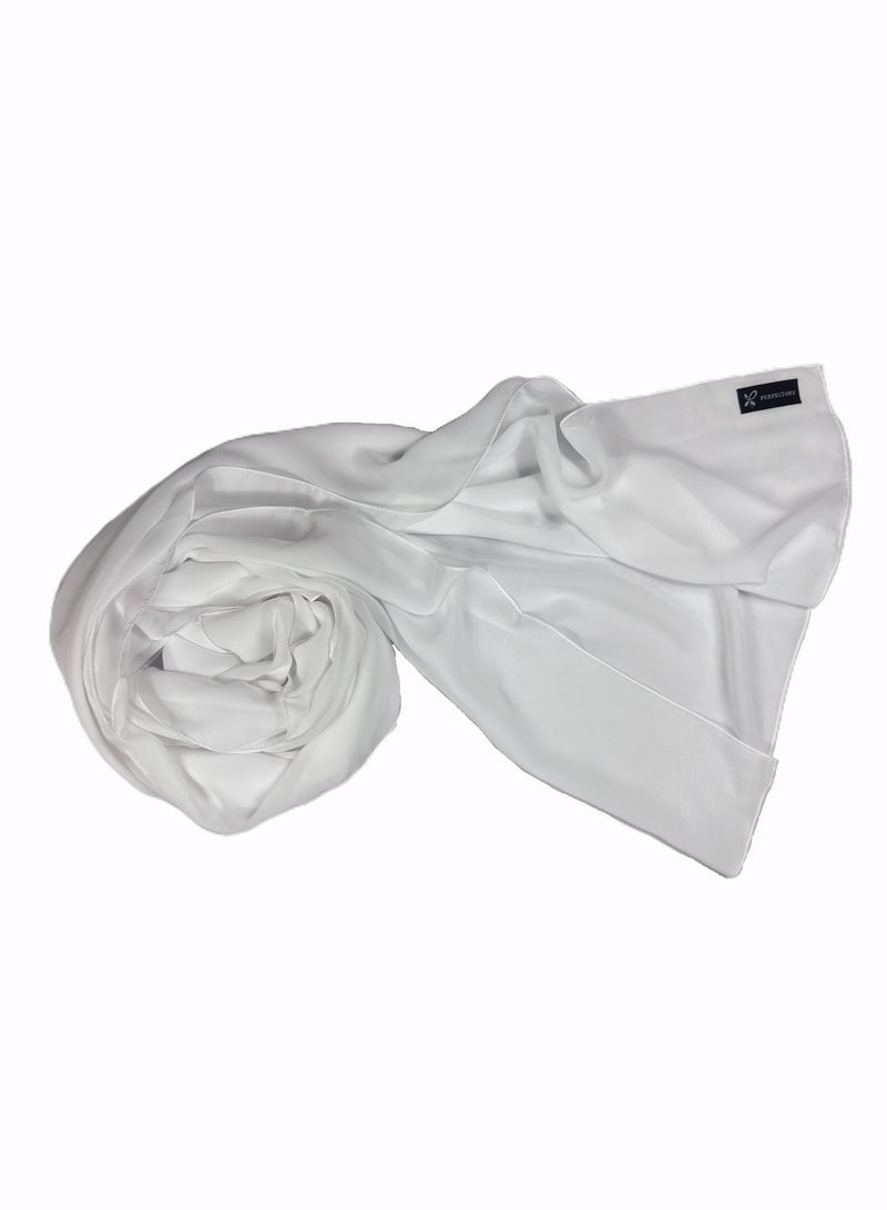 Perfectory PERFECTORY Women Lightweight Solid Chiffon Hijab Shawl Soft Premium Abaya Shawl Wrap Scarves, Long Bridal Hijab Scarf- Off White  - Image 3