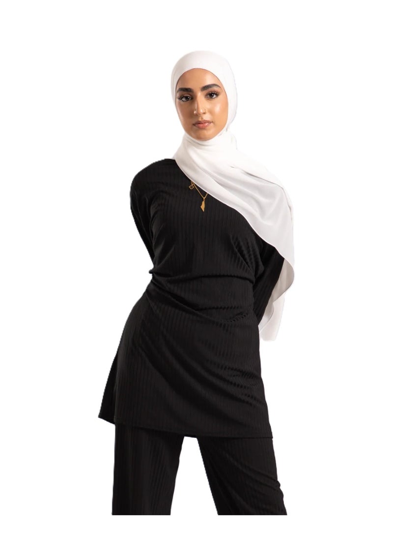 PERFECTORY Women Lightweight Solid Chiffon Hijab Shawl Soft Premium Abaya Shawl Wrap Scarves, Long Bridal Hijab Scarf- Off White - Image 3