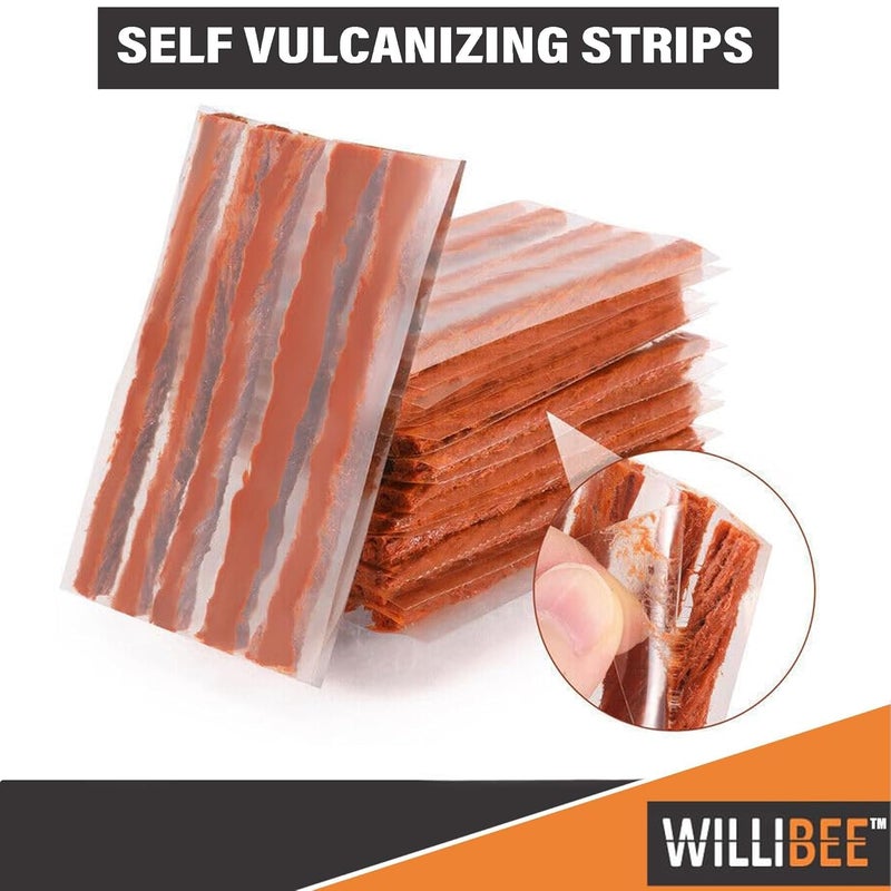 WILLIBEE 8-in-1 Tool Set (Pack of 30 Strips), Tubeless Tyre Puncture Repair Kit for Car, Bike, Scooter & SUV (with Storage Bag) | Universal Emergency Tyre Fix Tool Set, Flat Tire Puncher Repair Kit. - Image 4