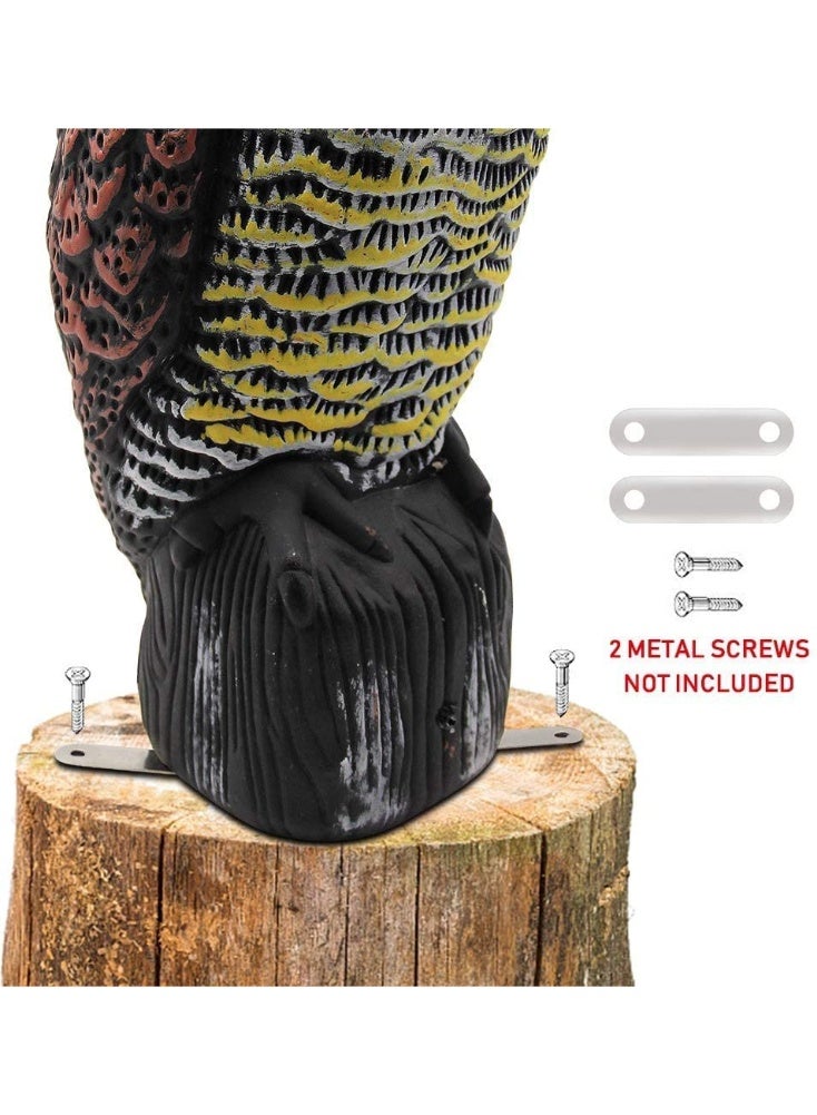 Generic Solar Fake Horned Owl Statue, Solar Powered Halloween Motion Activated Scarecrow Deterrent Owl with Red Eyes, Scary Sound Scare Birds Away for Garden Yard Outdoor  - Image 2