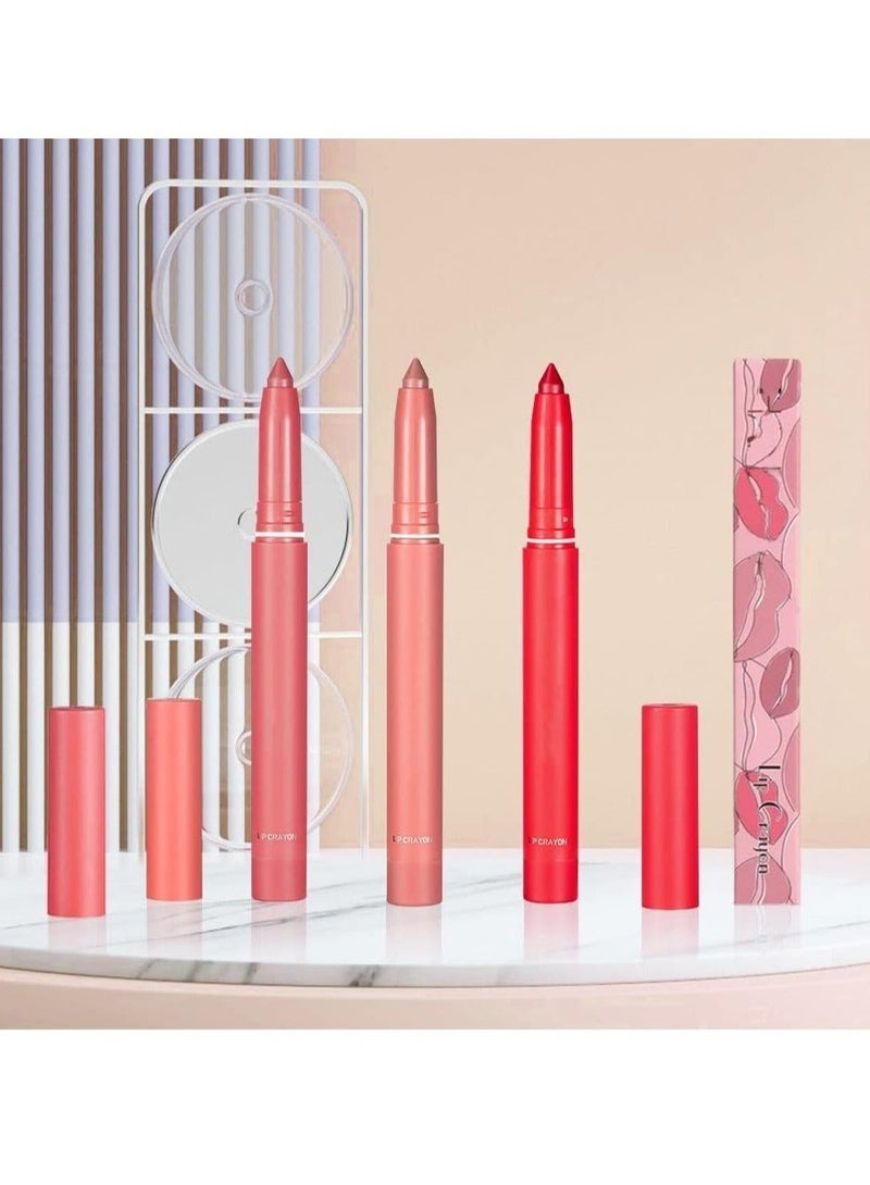 Captaintech Matt Nude Lipstick Lipliner Set with Built-in Sharpener Matte Lipliner Pencil Collection, Waterproof Crayon Nourishing Buildable Velvet Lip Crayon Lip Liner Lip Pen Lip Makeup 3 Colors - Image 5