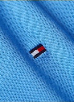 TOMMY HILFIGER Women's 1985 Collection Flag Embroidery Slim Polo -  Stretch organic cotton pique, Blue  - Image 5