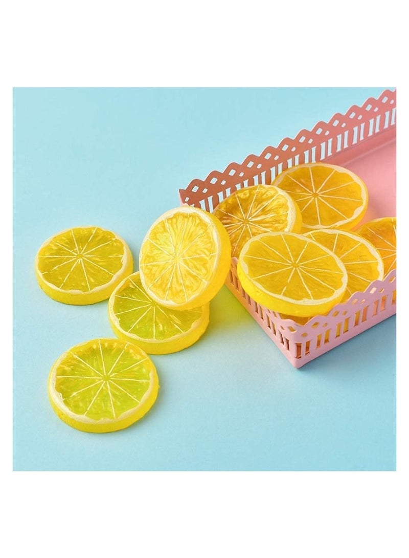 Captaintech Highly realistic home party decorative model of artificial lemon slice fruit (20 yellow +10 green) - Image 4