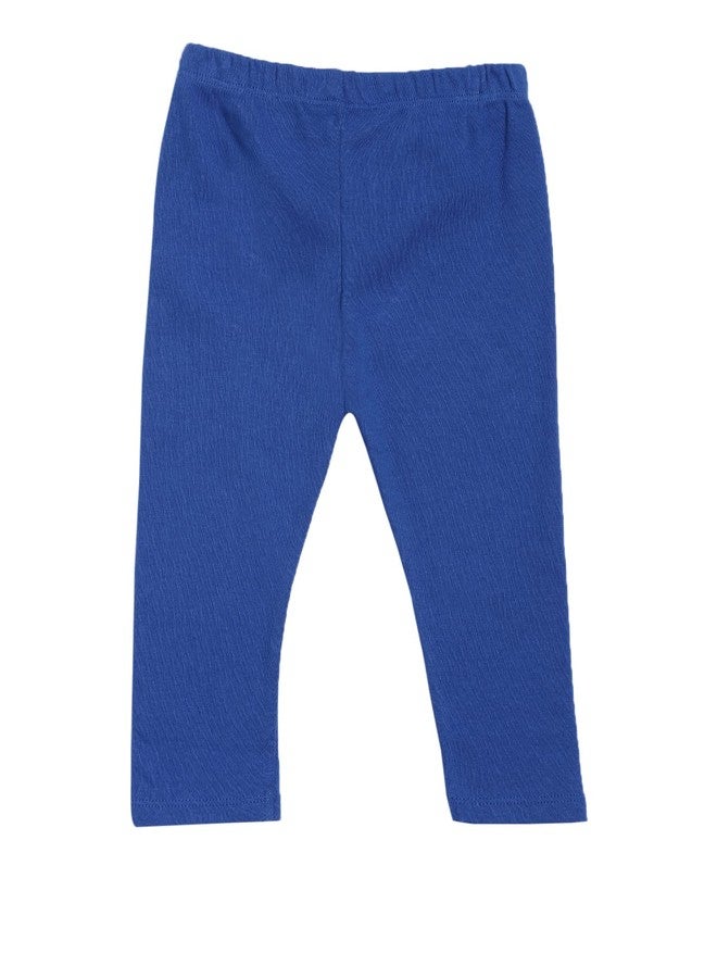 KRYPTIC Infant Girls Royal Blue midwaist Stretchable Cotton Leggings(Royal blue-6-9M) - Image 2