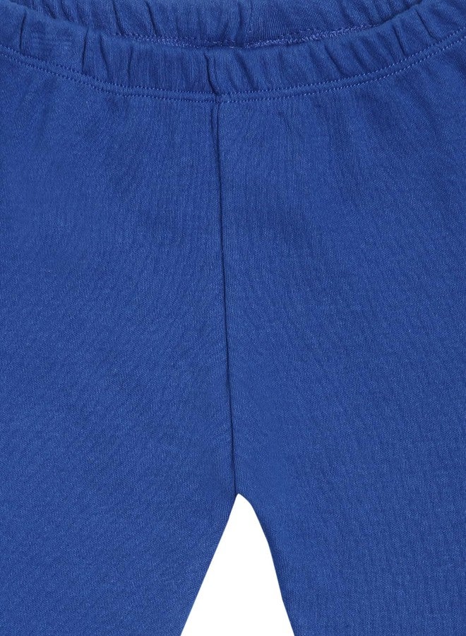 KRYPTIC Infant Girls Royal Blue midwaist Stretchable Cotton Leggings(Royal blue-6-9M) - Image 3