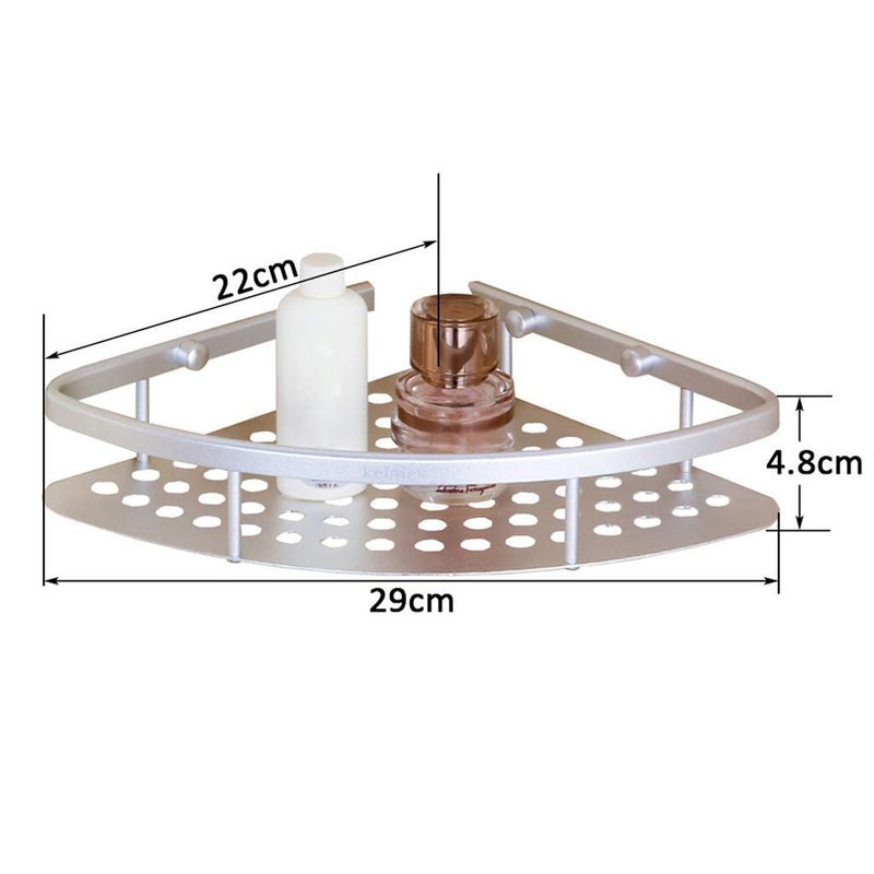 REPLEX Bathroom Corner Shelves Shower Stand Cosmetic Storage Basket Wall Mounted Storage Holder Aluminum Rack NailFree Glue Or Punching Installation - Image 2