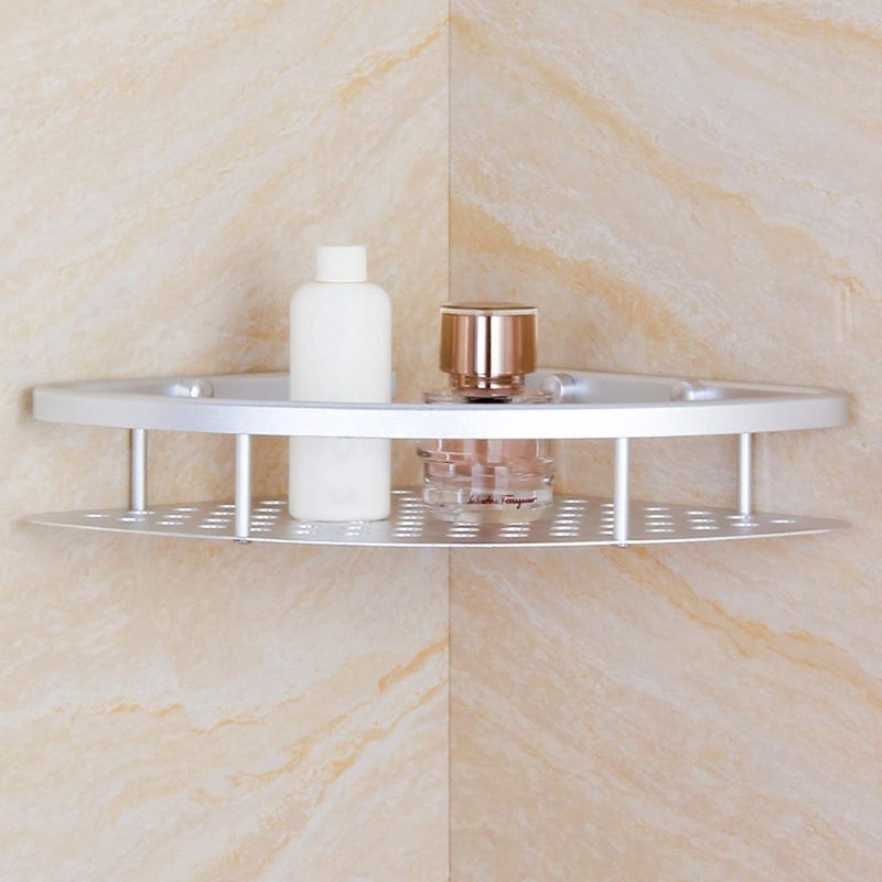 REPLEX Bathroom Corner Shelves Shower Stand Cosmetic Storage Basket Wall Mounted Storage Holder Aluminum Rack NailFree Glue Or Punching Installation - Image 1