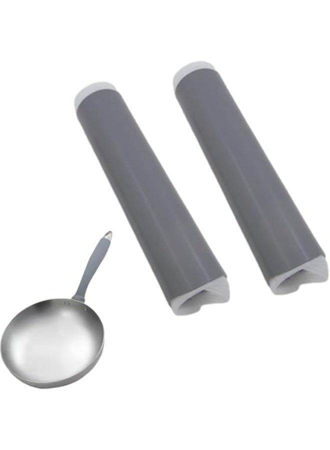 Silicone Heat Resistant Pan Handle Covers,Non-Slip Pot Handle Insulation Cover,Sleeves for Cast Iron Skillets and Metal Cookware, Kitchen Cooking Accessories, Heat Protection,Grey - Image 1