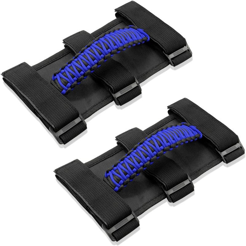 Bentolin 2Pcs Blue Roll Bar Grab Handles for Jeep Wrangler & UTV/ATV - Image 1