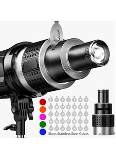 Generic Flash Snoot Conical Lens, Video Artist Modelling Shape Photo Studio Light Kit, with Optical Spotlight Lens 35 Gobos  - Image 1