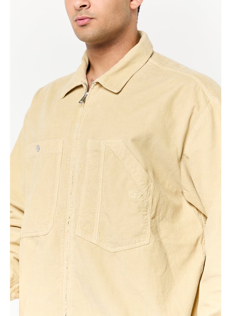 DIESEL - Men  Micro Corduroy Jacket  Shirt, Khaki - Image 1