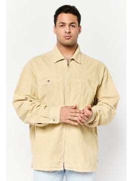Men  Micro Corduroy Jacket  Shirt, Khaki