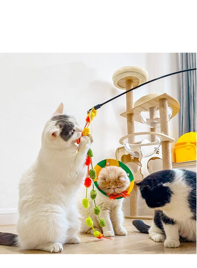لعبة عصا دعابة الكرة القطيفة للقطط - Image 3