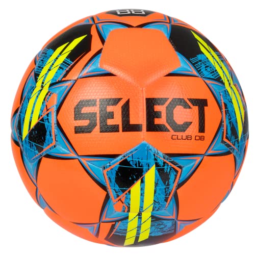 Select Club DB V22 Soccer Ball, Orange/Blue/Yellow, Size 5 - Image 1