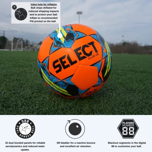 Select Club DB V22 Soccer Ball, Orange/Blue/Yellow, Size 5 - Image 5