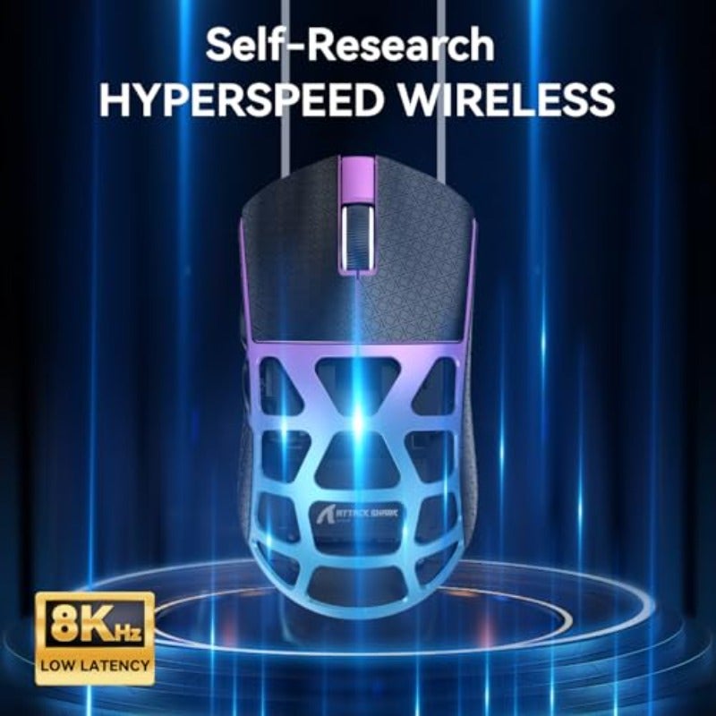 ATTACK SHARK R3 Magnesium Alloy Mouse Wireless 8K Mouse 46g SUPERLIGHT Mouse PixArt PAW3395 Gaming Sensor BT 2.4G Wired Gaming Mouse Adjustable DPI 26000 Office Mice for Win11 Xbox PS Mac Purple - Image 5