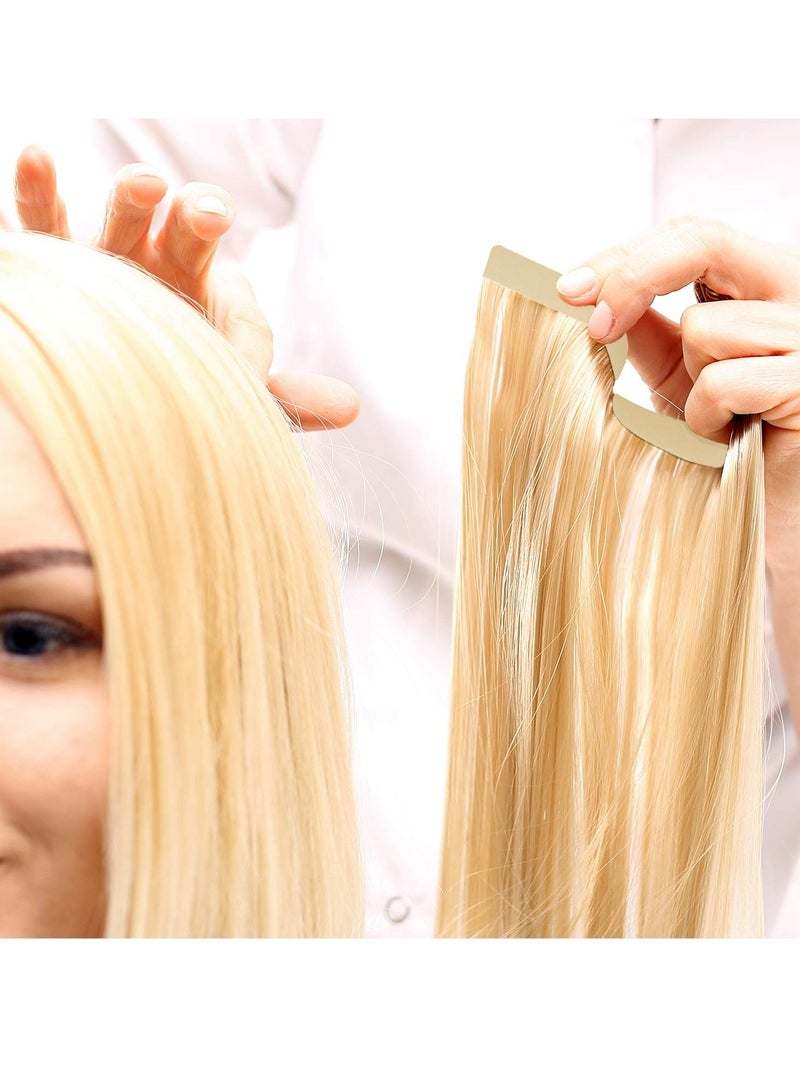 SYOSI 180 قطعة ملصقات شريط تمديد الشعر، شريط لاصق مزدوج الجوانب لاستبدال شريط تمديد الشعر لوازم شعر الوصلات، (لون بيج، 4 × 0.8 سم) - Image 2