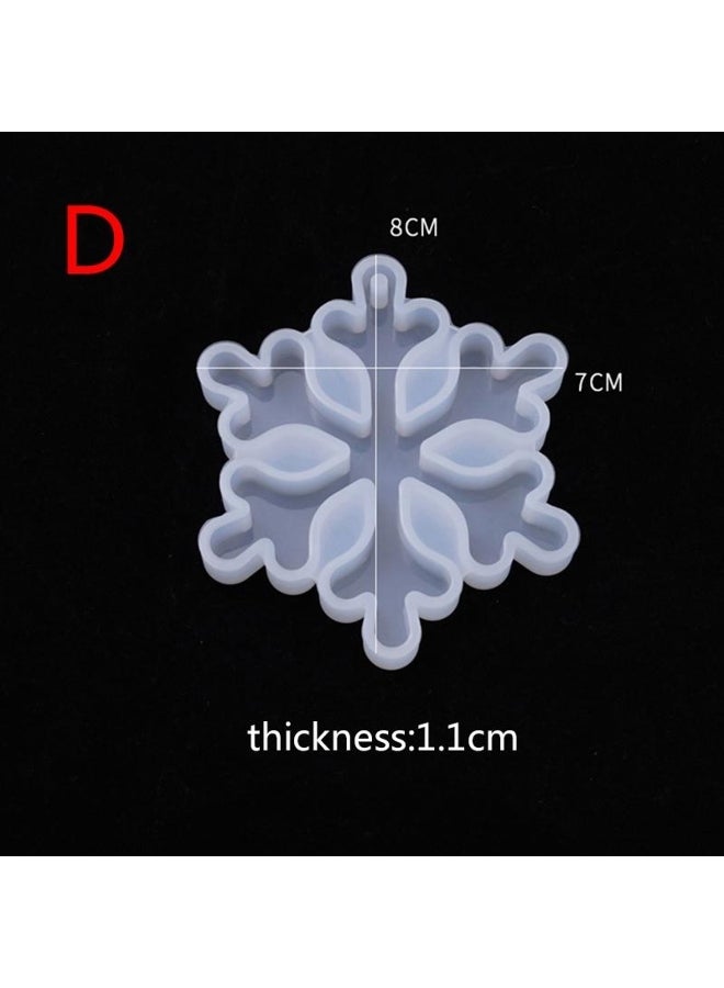 Christmas Tree DIY Resin Crystal Epoxy Mould Snowflake Elk Pendant Bag Decoration Resin Aroma Gypsum Plaster Silicone Mould 