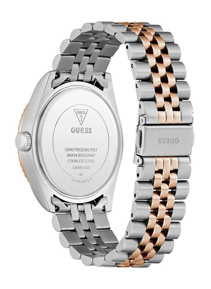 Guess Mens Jaden 2-Tone Multi-function Date Blue Dial Watch - Image 3