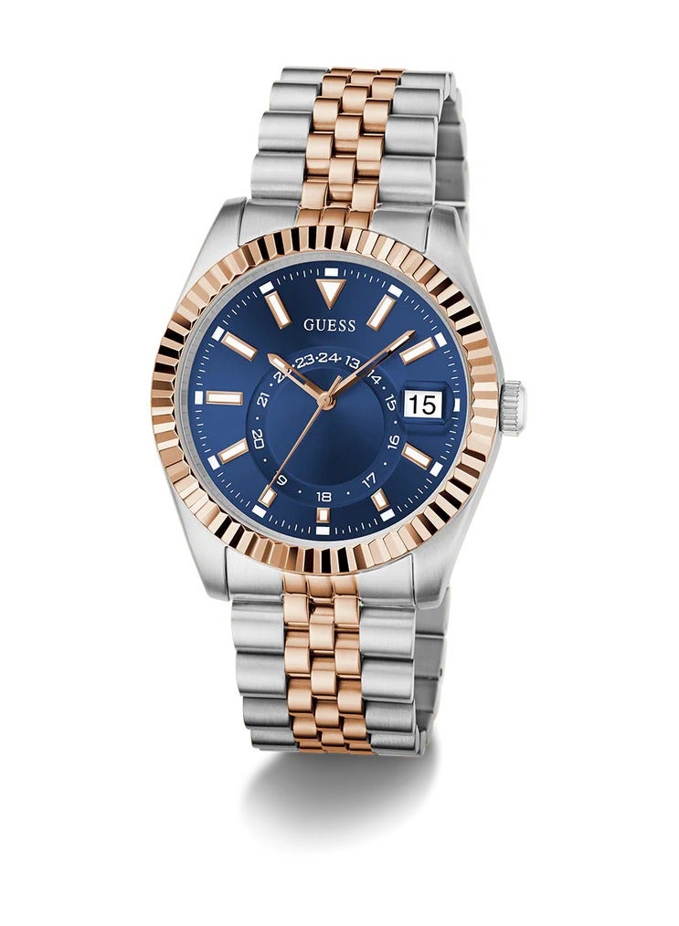 Guess Mens Jaden 2-Tone Multi-function Date Blue Dial Watch - Image 5