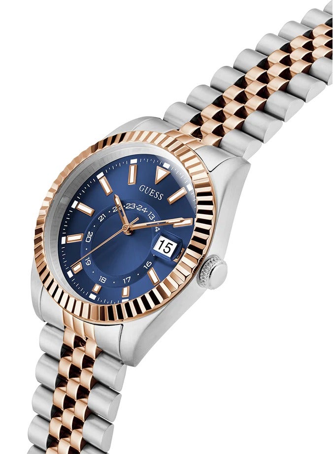 Guess Mens Jaden 2-Tone Multi-function Date Blue Dial Watch - Image 4
