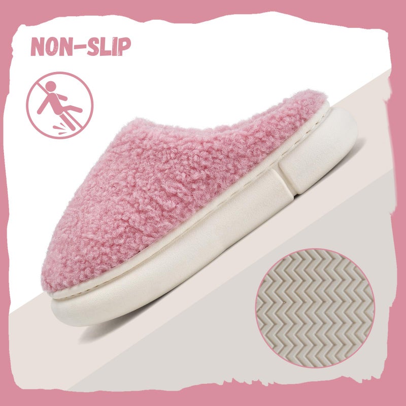 IceUnicorn Kids Slippers Girls Boys Slip On Customized Letters Big Little Kids House Slippers Christmas Non-Slip Warm Winter Home Shoes for Indoor Outdoor(Pink,28/29) - Image 5