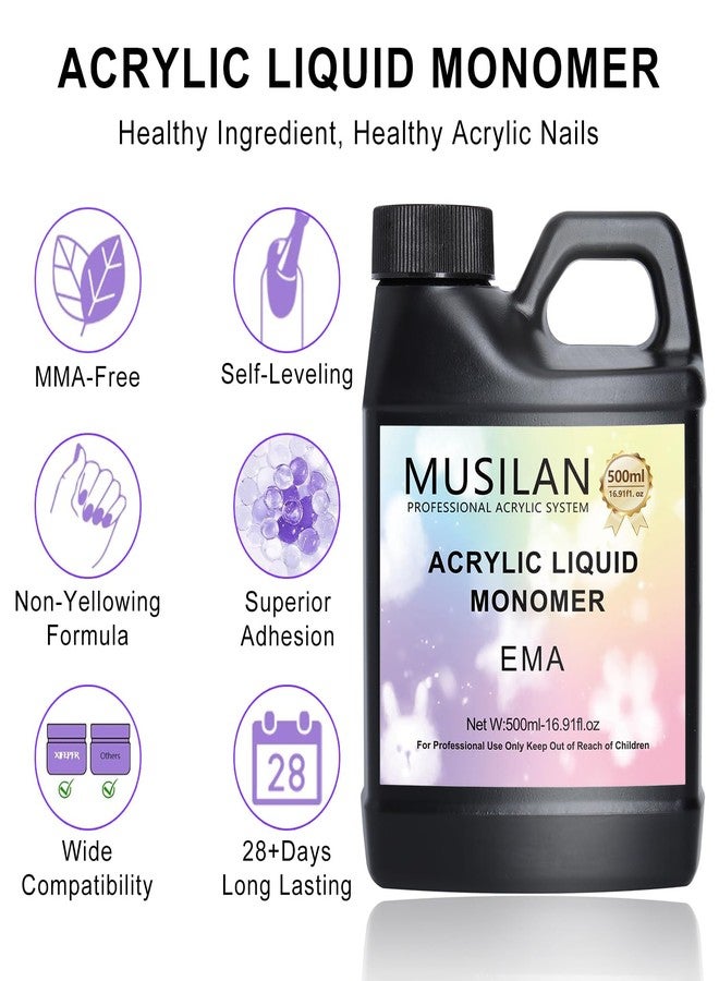 MUSILAN Monomer Acrylic Nail Liquid, Professiona 16.9oz Monomer Liquid for Acrylic Nail Sets and Acrylic Nail System Kit,MMA Free Monomer, Non-Yellowing Acrylic Liquid for Nails Salon DIY & Technician - Image 3