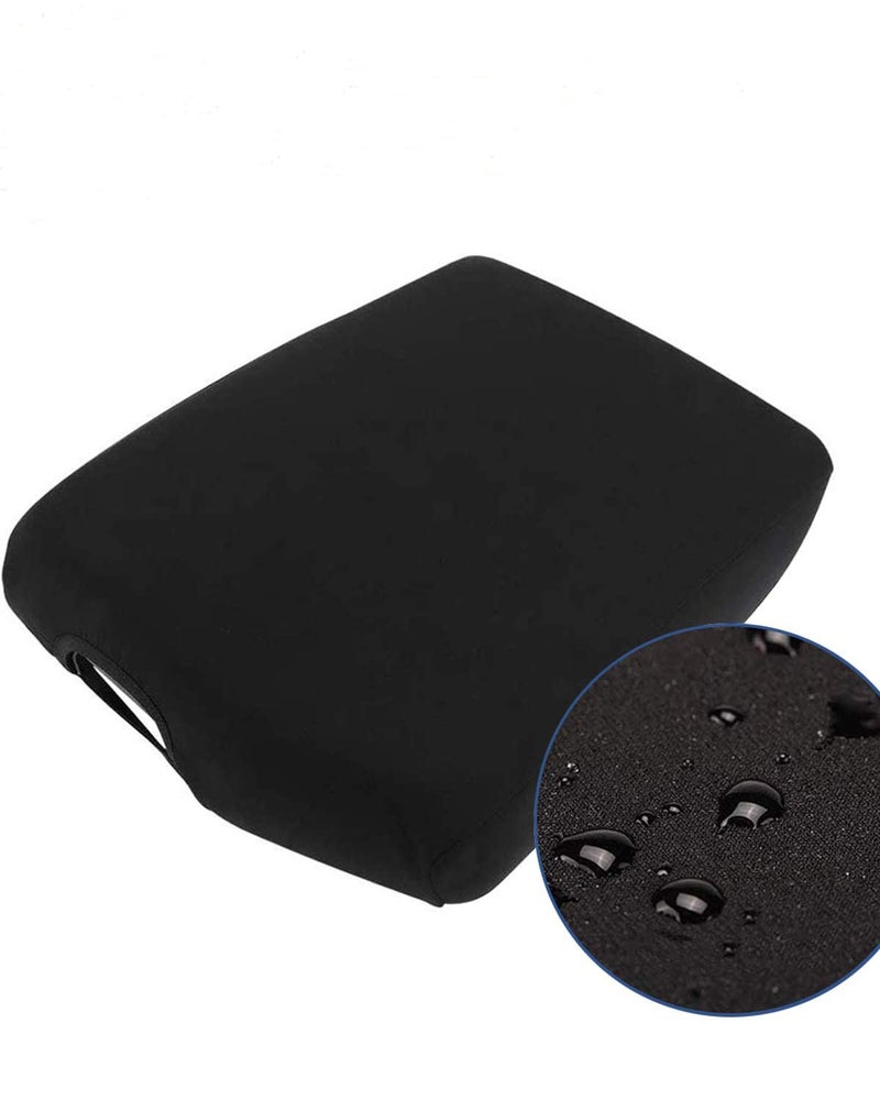 ISSYAUTO Toyota Center Armrest Console Cover Plus Neoprene Protector for 2008-2018 Toyota Tundra Sequoia Center Console Lid Cover, Black