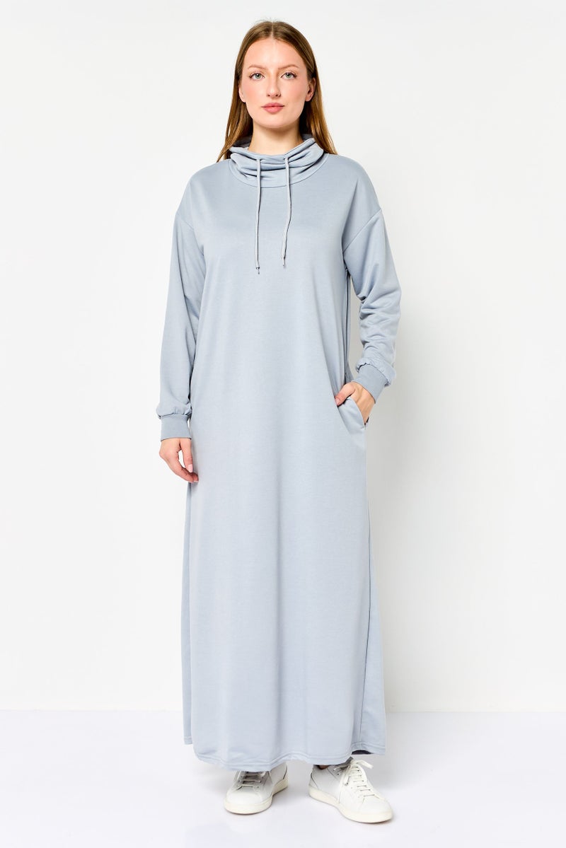 trendyol Women Plain Maxi Dress, Grey - Image 1