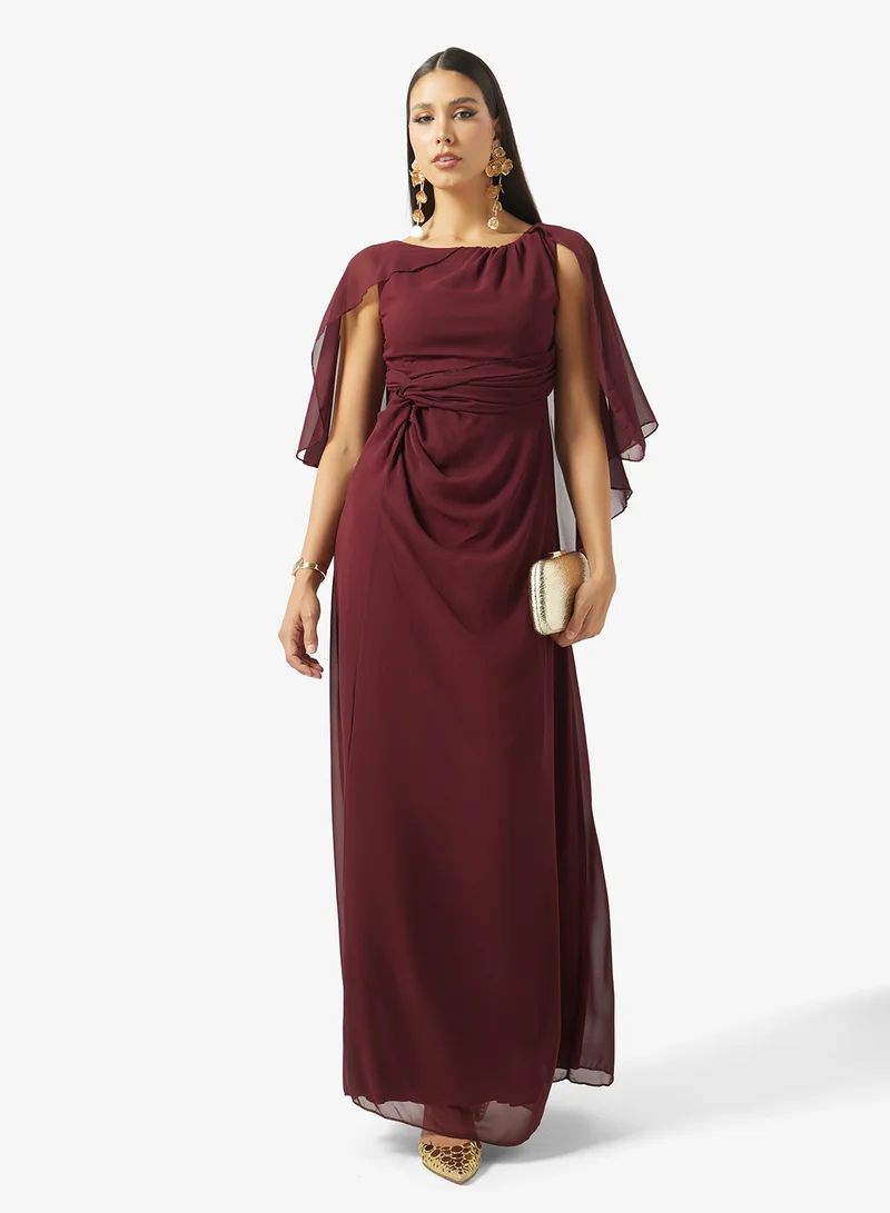 Khizana Cape Dress With Waist Drape