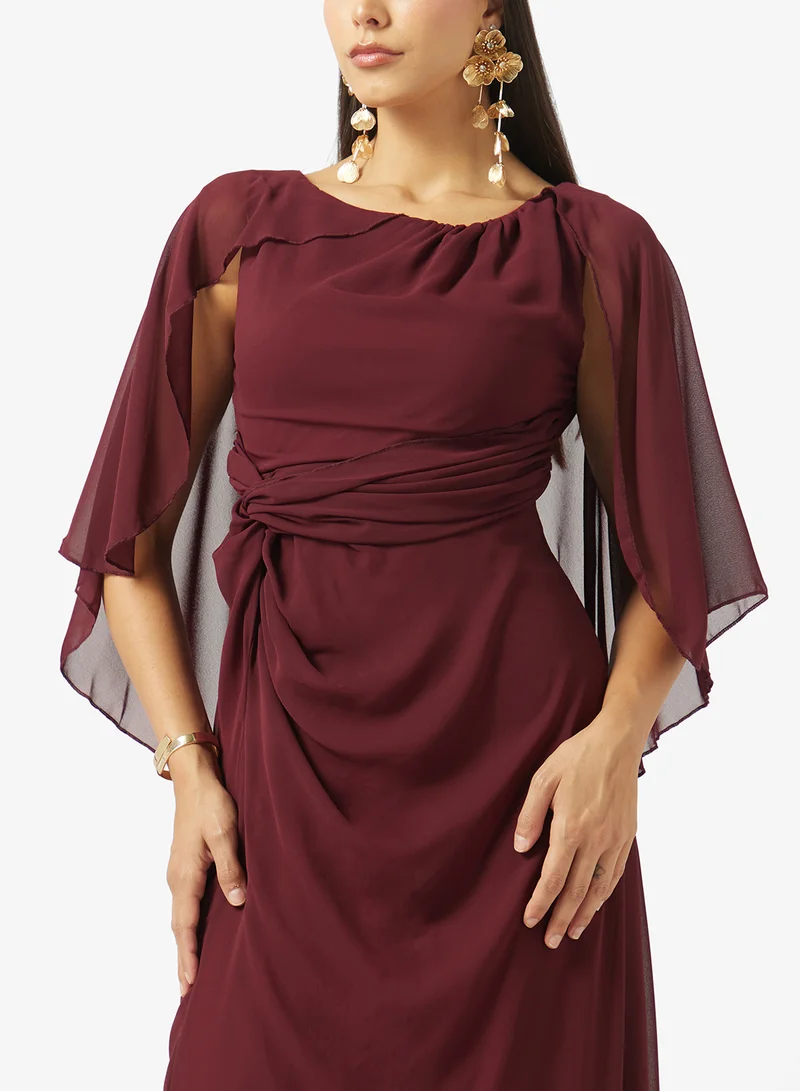 Khizana  Cape Dress With Waist Drape for Women | Best Price UAE