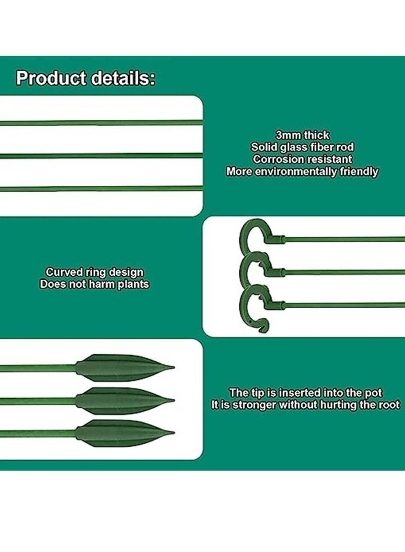 Generic Plant Supports, Pack of 15 Plant Support Sticks, 27 cm Solid Fibreglass Plant Holder for Plant Support, Plant Growth Fixation, Protect Plants from Tilt  - Image 5