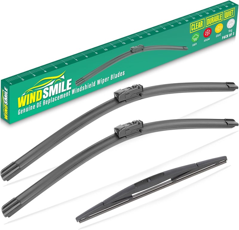 WINDSMILE 26" 16" 12" Windshield Wiper Blades Replacement for Subaru Crosstrek 2018-2023 / Impreza 2017-2024 Premium All Weather Front Rear Wipers Set - OEM Quality (Pack of 3) - Image 1