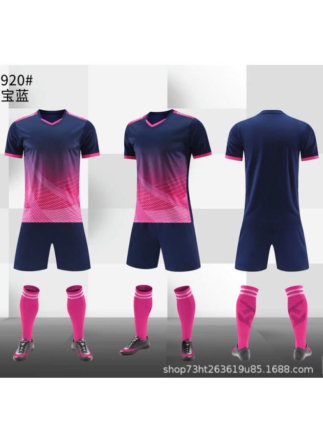 920 Royal Blue Short Sleeve Football Jersey - Image 1