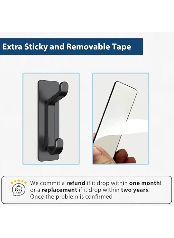 خطافات ذاتية اللصق - خطافات حائط شديدة التحمل مع دعامة لاصقة قوية - حل تعليق خالٍ من التلف ولا يحتاج إلى حفر للحمام والمطبخ وتنظيم المنزل - Image 3