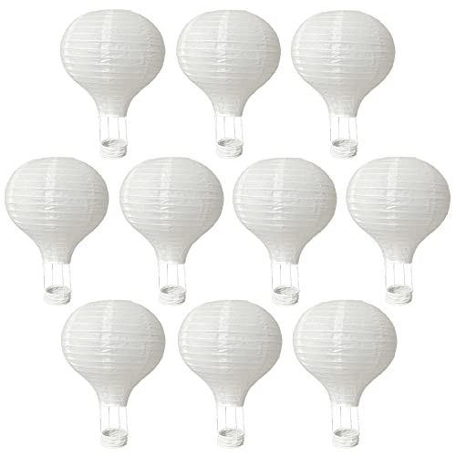 CRAPAPFERT 10Pack Hanging Hot Air Ballon Paper Lanterns Decorations 12Inch Decorative White Paper Lanterns Set for Valentines Wedding Decor Birthday Engagement Baby Shower Party Home DIY Craft Décor Decorations - Image 1