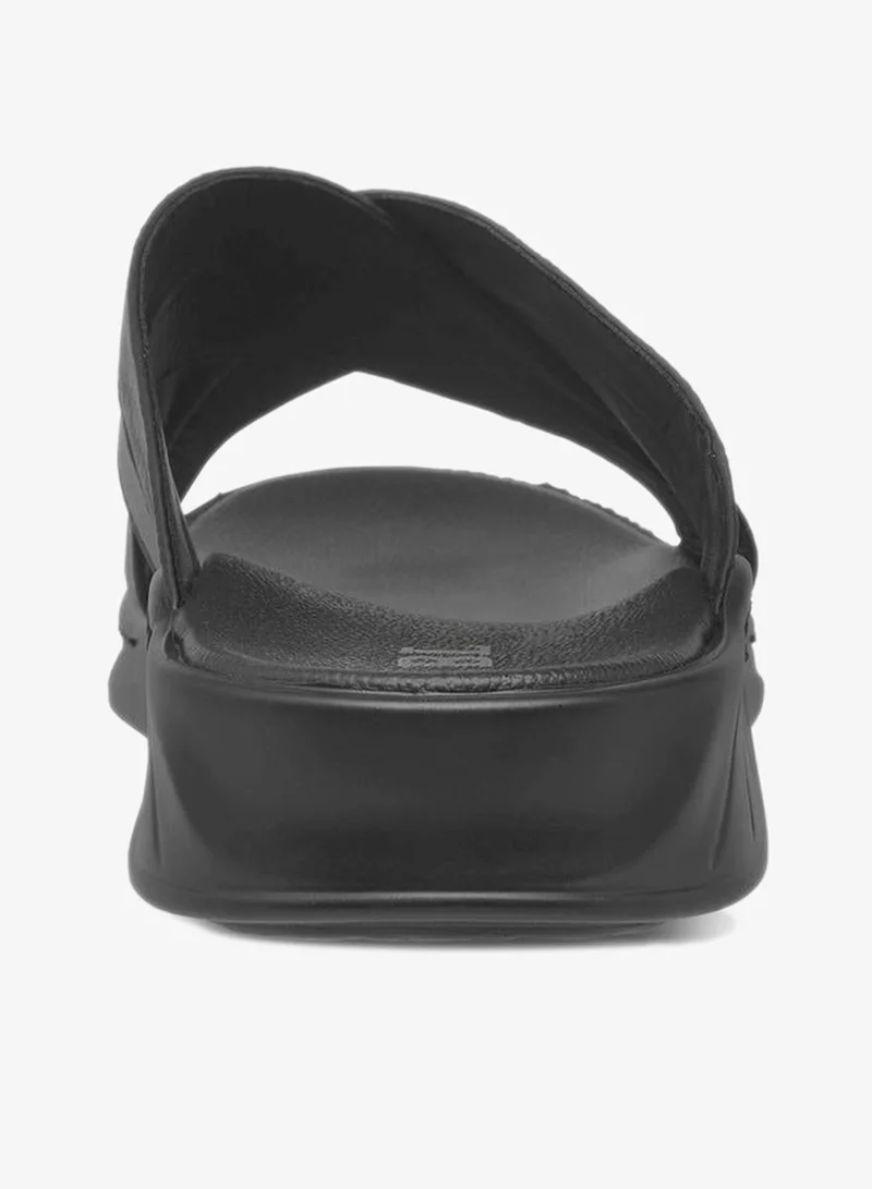 LBL by Shoexpress BLACK Textured Cross Strap Slip-On Comfort Arabic Sandals for Men | Best Price UAE