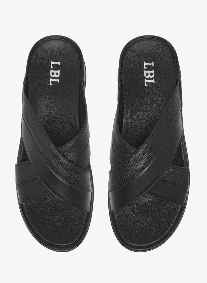 LBL by Shoexpress Textured Cross Strap Slip-On Comfort Arabic Sandals