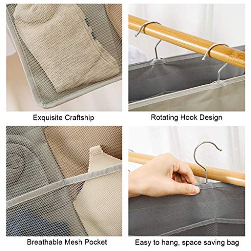 Gopendra Oxford Fabric Closet Hanging Organizer with Pockets, (Grey) - Image 4