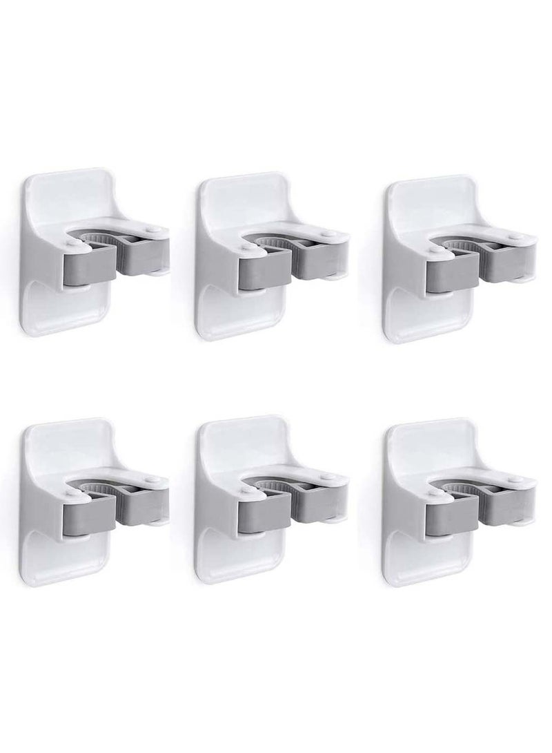 SYOSI Broom Holder Sturdy Wall Mount Gripper Holds Self Adhesive No Drilling Super Anti-Slip and Dustpan Hanger for Home Kitchen Garden Garage Storage Systems 6 PCS - Image 1
