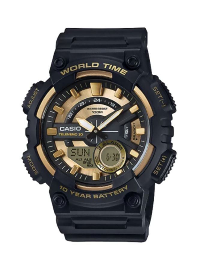 كاسيو ساعة يد رقمية وبعقارب وسوار من الراتينج طراز AEQ-110BW-9A - قياس 47 مم - لون أسود رجال - Image 1