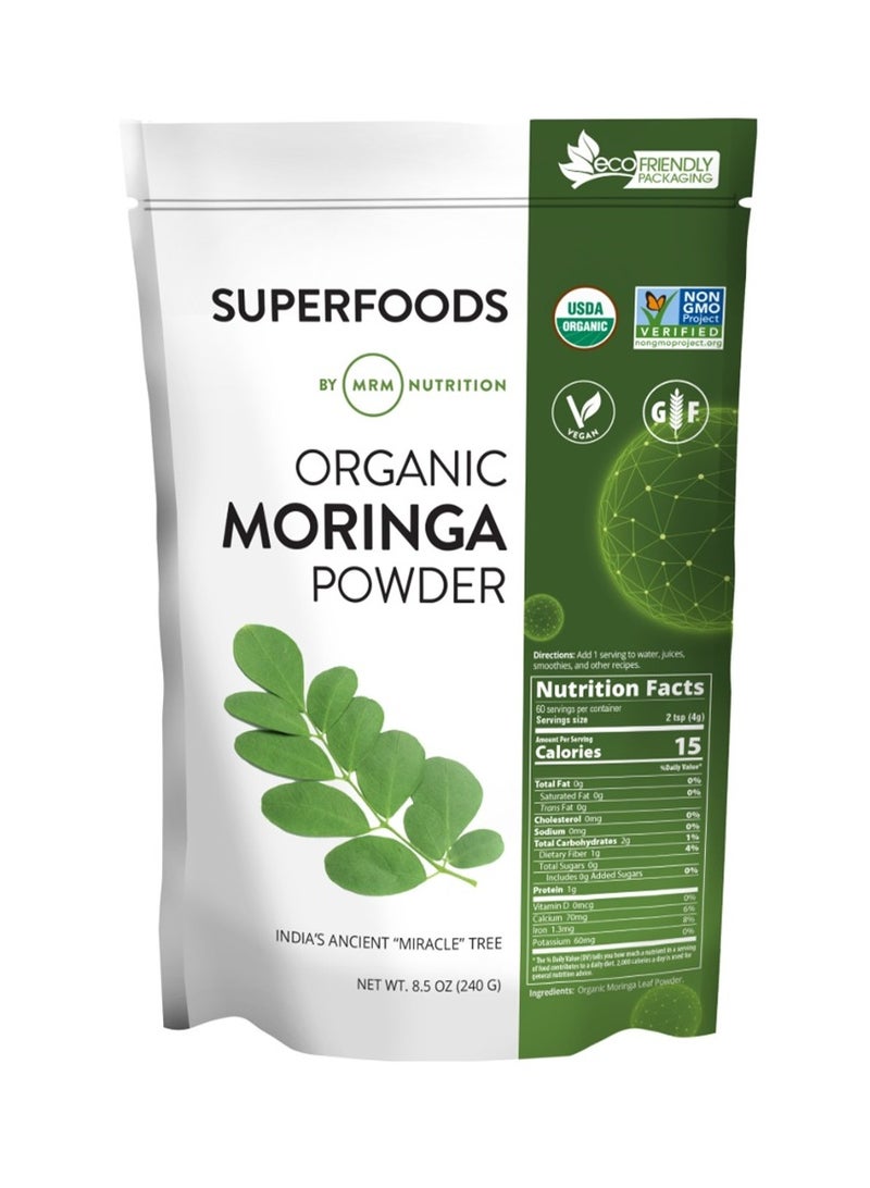 Mrm Super Foods Raw Organic Moringa Leaf Powder 8.5 Oz - Image 1