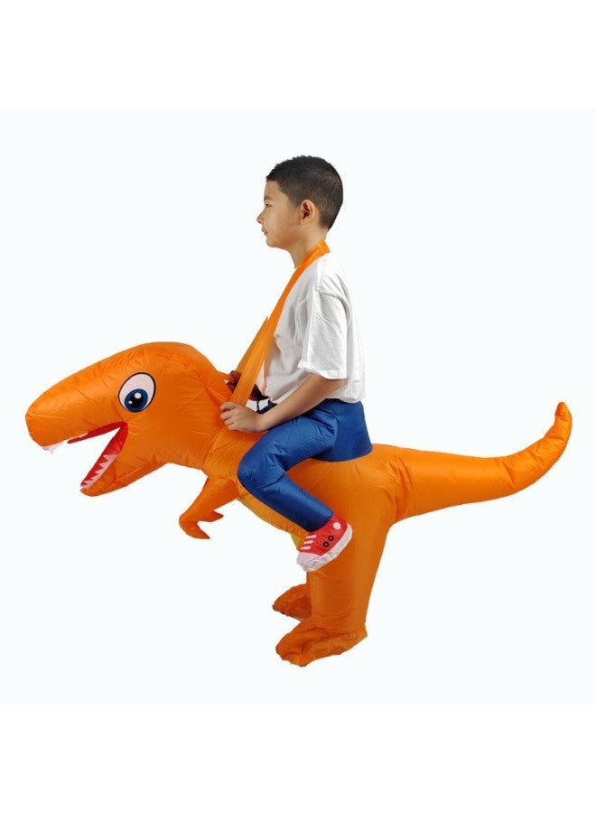 Loquat T-Rex Inflatable Suit Adult Costume Inflatable Suit Children Dinosaur Inflatable Cospiay Costume-Color:Orange Big-headed Dinosaur-Specifications:Children's Model - Image 1