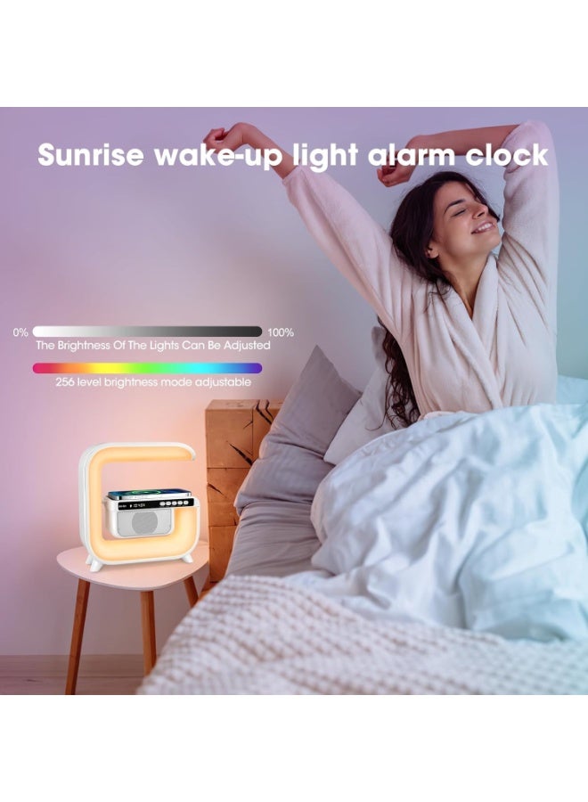 ريتش لايف مصباح ذكي مع مكبر صوت بلوتوث وشاحن لاسلكي، إضاءة RGB متغيرة الألوان، ضوء ليلي قابل للتعتيم - Image 5