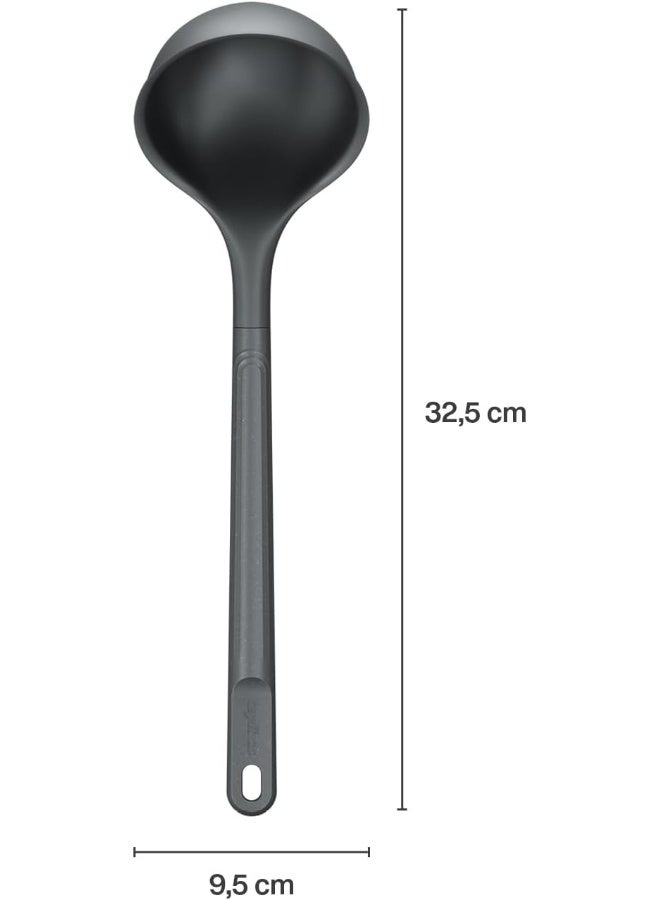 Zyliss E980229 Large Ladle, Sustainable Wheat Straw/Nylon, Soup Ladle for Cooking and Serving with Heat Resistant Silicone Head, Beluga Grey, 31cm x 9cm, Dishwasher Safe, 5 Year Guarantee - Image 2