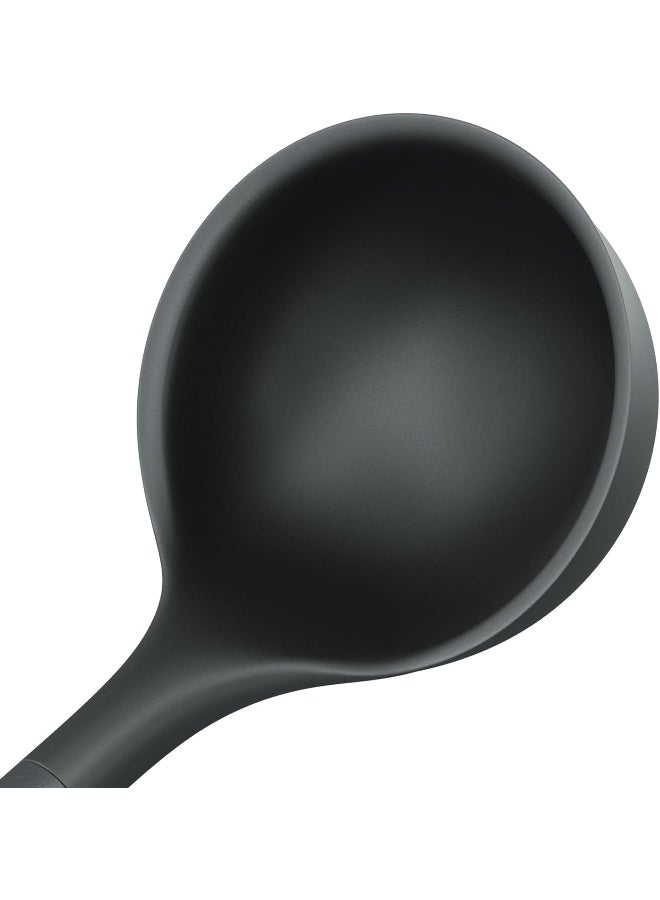 Zyliss E980229 Large Ladle, Sustainable Wheat Straw/Nylon, Soup Ladle for Cooking and Serving with Heat Resistant Silicone Head, Beluga Grey, 31cm x 9cm, Dishwasher Safe, 5 Year Guarantee - Image 3